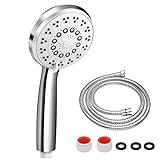 Rovtop Duschkopf Handbrause Chrome Duschbrause (mit Antikalk-Funktion) 5 Strahlarten und...