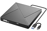Externes CD DVD Laufwerk, USB 3.0 & USB-C CD/DVD Laufwerk Extern, CD DVD +/-RW...