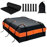 COSTWAY 600 L Dachbox für Auto, wasserdichter Dachkoffer mit 10 breite Gurte &...