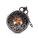 EIRCFY Retro Taschenuhr Taschenuhr Flip Pocket Watch Vintage Skeleton Mechanische...