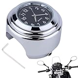 Uhr für Motorradlenker, Universal Motorrad Lenker Uhr, Motorrad Fahrrad Chrom...