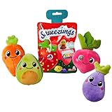 Simba 105953737 Squeezlings, 12 Plüschfiguren zum Sammeln, Obst und Gemüse aus Plüsch,...