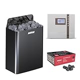 Harvia The Wall Saunaofen mit Steuerung EOS ECON und Saunasteinen 400V (Dark...