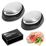 AOZUO 2 Stück Edelstahlseife Mit Ablageschale, Edelstahl Seife Metallseife...
