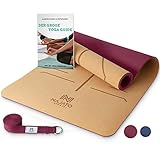 NAJATO Sports Yogamatte Kork – Rutschfeste Kork Yogamatte mit Yoga Gurt, Tragegurt &...