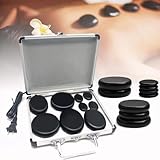 TPbaeke Hot Stones für Massage mit Wärmer, 9 Mini-Massagesteine mit Heizungs-Set für 4...