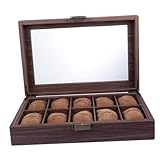 ROMISBABA 1 Stück 10er-box Holzmaserung Pu Leder 10-bit-uhrenbox Uhrenorganisator Abteil...