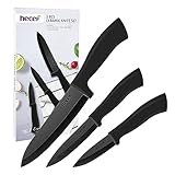 hecef Keramikmesser set 3-teilig, Scharf Küchenmesser Set, Schwarz Keramik 6''...