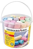 Eberhard Faber 526512 - Straßenmalkreiden in 6 leuchtenden Farben, Eimer mit 20...