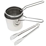 Yardwe Fritteuse Topf Mit Korbzange Edelstahl Mini-Fritteuse Tempura Friteuse...
