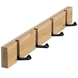 ANVODE Hölzernes Garderobenhaken Wand, Garderobe Kleiderhaken Faltbare Garderobenleiste...