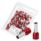 Chanzon 100 Stück isolierte Nylon-Aderendhülsen, 7 AWG (10 mm²), Draht E10–12,...