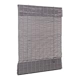 Ventanara® Raffrollo Bambus Bambusraffrollo Rollo inkl Montaematerial (grau, 100 x 160...