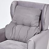 Homescapes Sessel-Rückenkissen grau 68x58 cm, Lendenkissen Sofa, 15 cm Dickes...