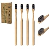 Kafeiya Nano Zahnbürste aus Bambus[4er Set]20.000 Extra weiche Borsten,Natürliches...