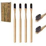Kafeiya Nano Zahnbürste aus Bambus[4er Set]20.000 Extra weiche...