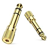 POSUGEAR Klinke Adapter 3.5mm auf 6.35mm 2 Stück, 6.35 Klinkenstecker auf 3.5...