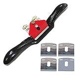 USELUCK 9.3'/235mm einstellbare SpeichenShave mit 4 Ersatzklingen, Hobel mit flacher...