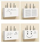 CJPXWCLC Router-Box-Abdeckung, WLAN-Router-Aufbewahrungsboxen, Holz-Wandregal für...