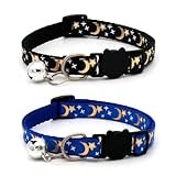 YSJCHEBS 2 Stück Haustierhalsbänder, Stern- Und Mondhalsbänder, Katzen- Und...