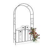 Relaxdays Rosenbogen mit Tor HBT 228 x 116 x 36,5 cm Torbogen aus...