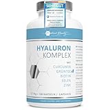 180 Hyaluronsäure Kapseln hochdosiert mit Zink - 600mg Hyaluron mit Curcumin...