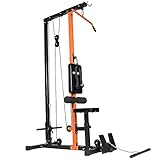 SportPlus Version 2022 Latzugturm, Robustes Seilzugsystem mit leisen...