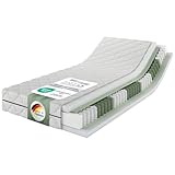 MSS e.K. Medic Taschenfederkernmatratze 90x200 x 20 cm (Kernhöhe 19 cm), 7-Zonen...