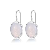 MetJakt 925 Silber Hängeohrringe für Damen mit Echtem Naturstein und...