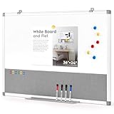 Swansea Whiteboard Magnettafel und Pinnwand Filz 90X60cm,Kombination Trocken abwischbar...