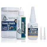 Industriekleber extra stark (20mg) mit Füllstoff/Granulat (80mg) und 2 Dosierspitzen -...