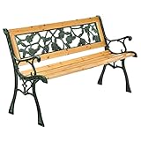 Juskys Gartenbank Venezia — 2-Sitzer Holzbank mit Armlehnen & Rückenlehne —...