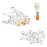VCE RJ45 Stecker Cat5E Netzwerkstecker für Cat5E Cat5 Verlegekabel Pass Through...