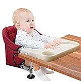 Baby Tischsitz mit Essbrett Portable Faltbar Hochstuhl Sitzerhöhung mit Transportbeutel,...
