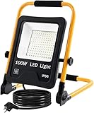 UISEBRT LED Baustrahler 100W Warmweiß inkl. Standgestell und Netzkabel - LED...