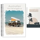 Reisetagebuch Australien + Bucket List | Tagebuch für 3 Wochen mit Reiseplanung, Zitaten,...