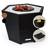 Blumfeldt Feuerschale Mit Grillrost - Outdoor Stahl-Feuerschale Groß für...