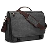 S-ZONE Herren Umhängetasche 17,3 Inch Übergröße Messenger Bag Canvas Laptoptasche...