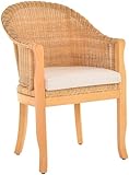korb.outlet Rattan-Sessel mit Holzbeinen, Sessel aus echtem Rattan - Rattanstuhl Club...