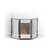 Relaxdays Kaminschutzgitter Metall, Absperrgitter 5 Elemente, Feuerschutzgitter für Babys...