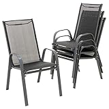Nexos Trading 4er Set Gartenstuhl Camping Stapelstuhl Hochlehner Terrassenstuhl –...