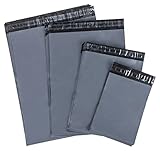 Versandbeutel für Kleidung, 100 Stück Grau Plastik Versandtaschen, 4...