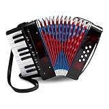 Kinder-Akkordeon, 17 Tasten, 8 Bassknöpfe, Mini-Akkordeon-Instrument,...