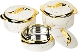 Premium Thermo Auflaufformen-Set, 3-teilig, isolierter Edelstahl mit Deckel, ideal für...