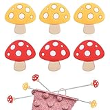 6 Stück Pilz-Stricknadel Stopper Silikon-Maschenstopper Stricknadel...