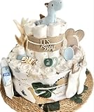 Handgemachte Windeltorte mit Dino Schmusetuch – Das perfekte Geschenk zur Geburt &...