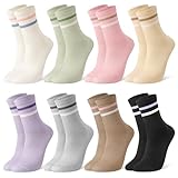 Utensilsto 8 Paare Socken Damen 39-42 Tennissocken Bunte Sportsocken Lange Baumwollsocken...