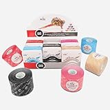 Nasara Original Kinesiologisches Physio Sport Tape: 5er Box mit 5 Tapes für...