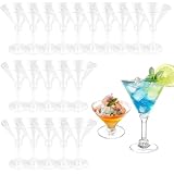 chiquieray Martini-Gläser, 150 ml, 20 Stück, Kunststoff-Martini-Gläser, verstellbare...