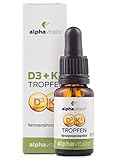 Vitamin D3 + K2 Tropfen hochdosiert & laborgeprüft - 525 Tagesportionen in...